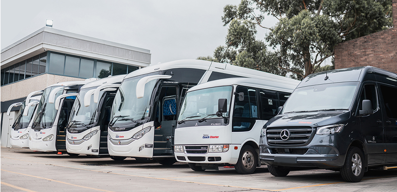 Sydney Coach Charter bus and van lineup | event transport